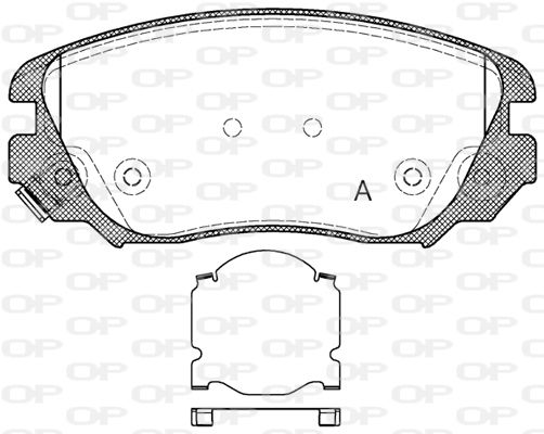 OPEN PARTS Комплект тормозных колодок, дисковый тормоз BPA1385.02